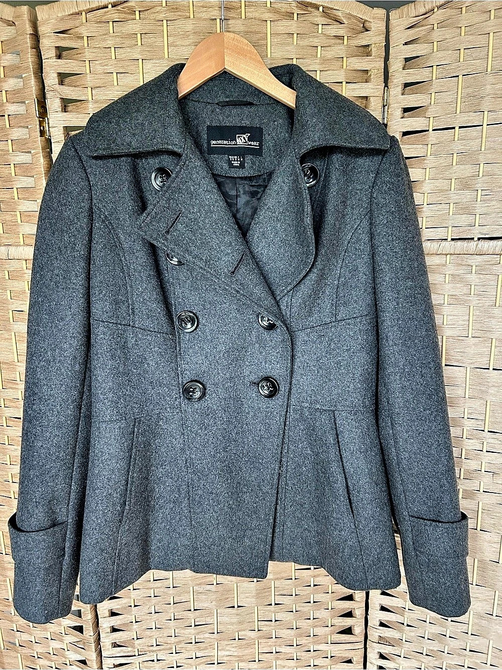 Vintage Early 00’s Generation NXT Wear Women's Small Pea Coat Gray Size Small